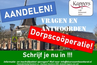  ALLE VRAGEN &  ANTWOORDEN: Dorpscoöperatie Hoonhorst / Behoud Kappers Hart van Hoonhorst 