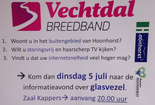 Dinsdag 5 Juli, 20:00 uur, Kappers: Informatieavond Glasvezel Buitengebied Hoonhorst